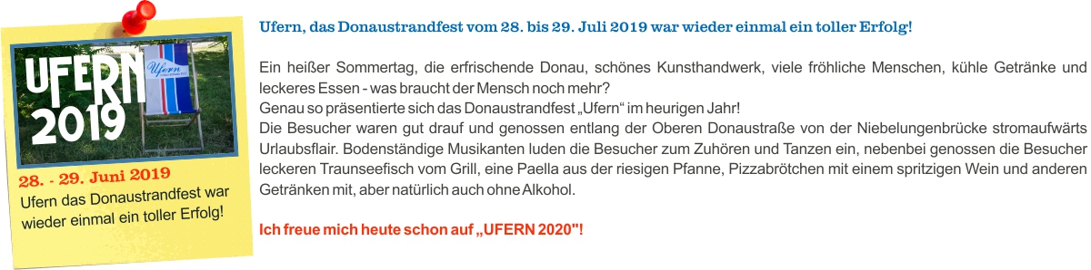 UFERN 2019 - das Donaustrandfest entlang der Donau